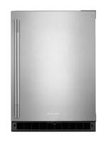 KitchenAid - 5.0 Cu. Ft. Undercounter Refrigerator - Black Cabinet/Stainless Steel Doors - Front_Zoom