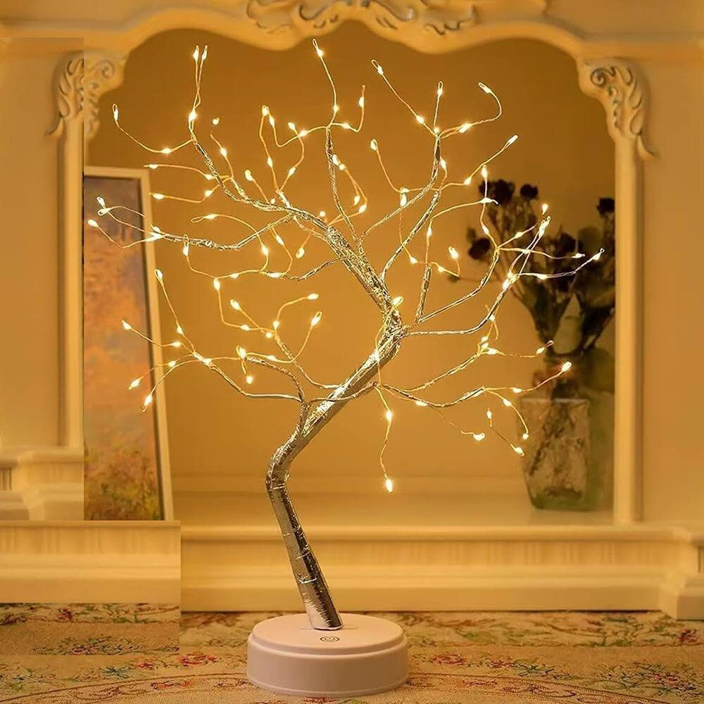 ACJPR - 20" Fairy Light Spirit Tree, 108 LED, USB/Battery, Touch Sensor, Warm White - ‎108 LED Warm White