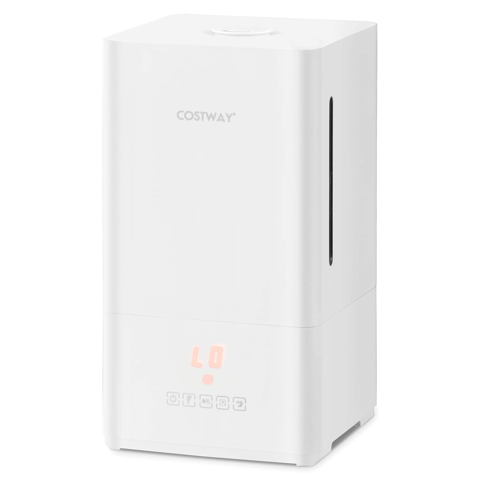 Front. Costway - 4L/1.06 Ultrasonic Humidifier with 2 Mist Levels 12H Timer Sleep Mode for Large Room - White.