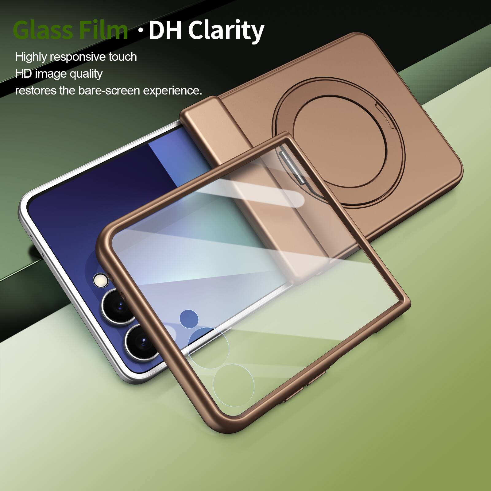 Glass Film • DH Clarity

Highly responsive touch  
HD image quality  
restores the bare-screen experience.