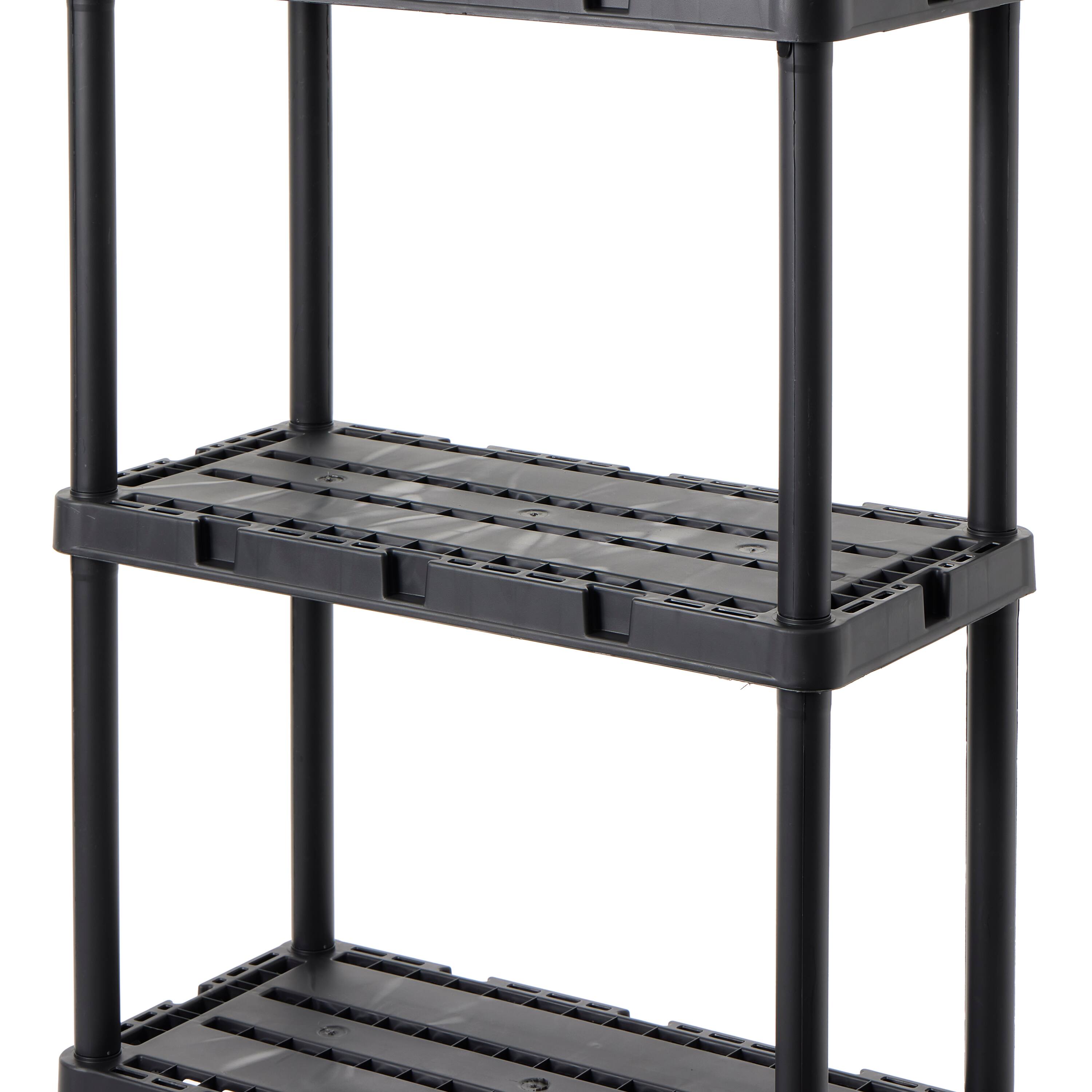 Alt View 7. Gracious Living - Gracious Living 4 Shelf Knect-A-Shelf Solid Light Duty Storage Unit, Black 3 Pck - 4 Shelf - Black.