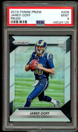 Jared Goff Rookie Card 2016 Panini Prizm Prizm #208 PSA 9