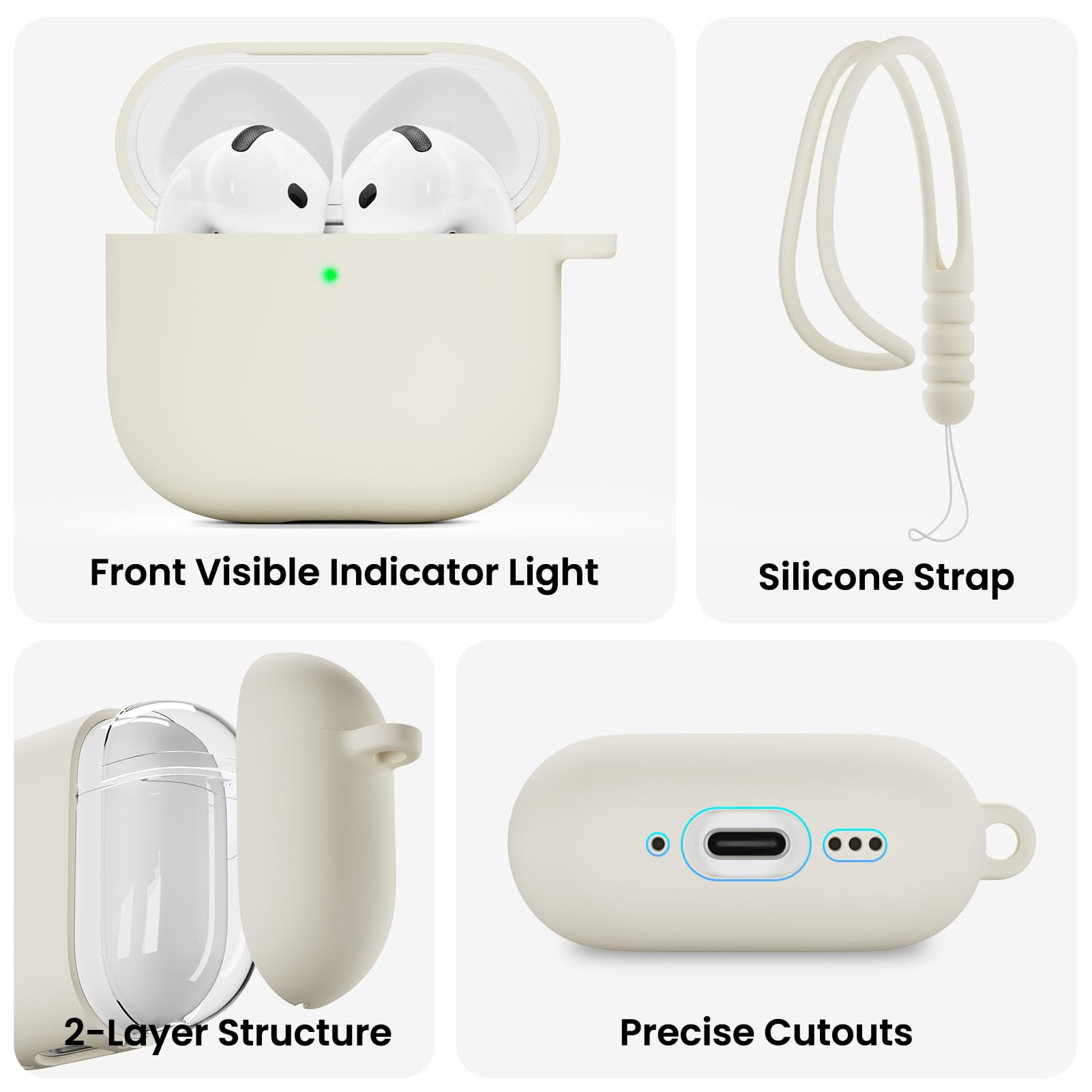 Front Visible Indicator Light  
Silicone Strap  
2-Layer Structure  
Precise Cutouts