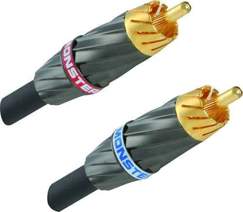 Angle. Monster - 400 3.3' Stereo Audio Cable (Pair) - Black.