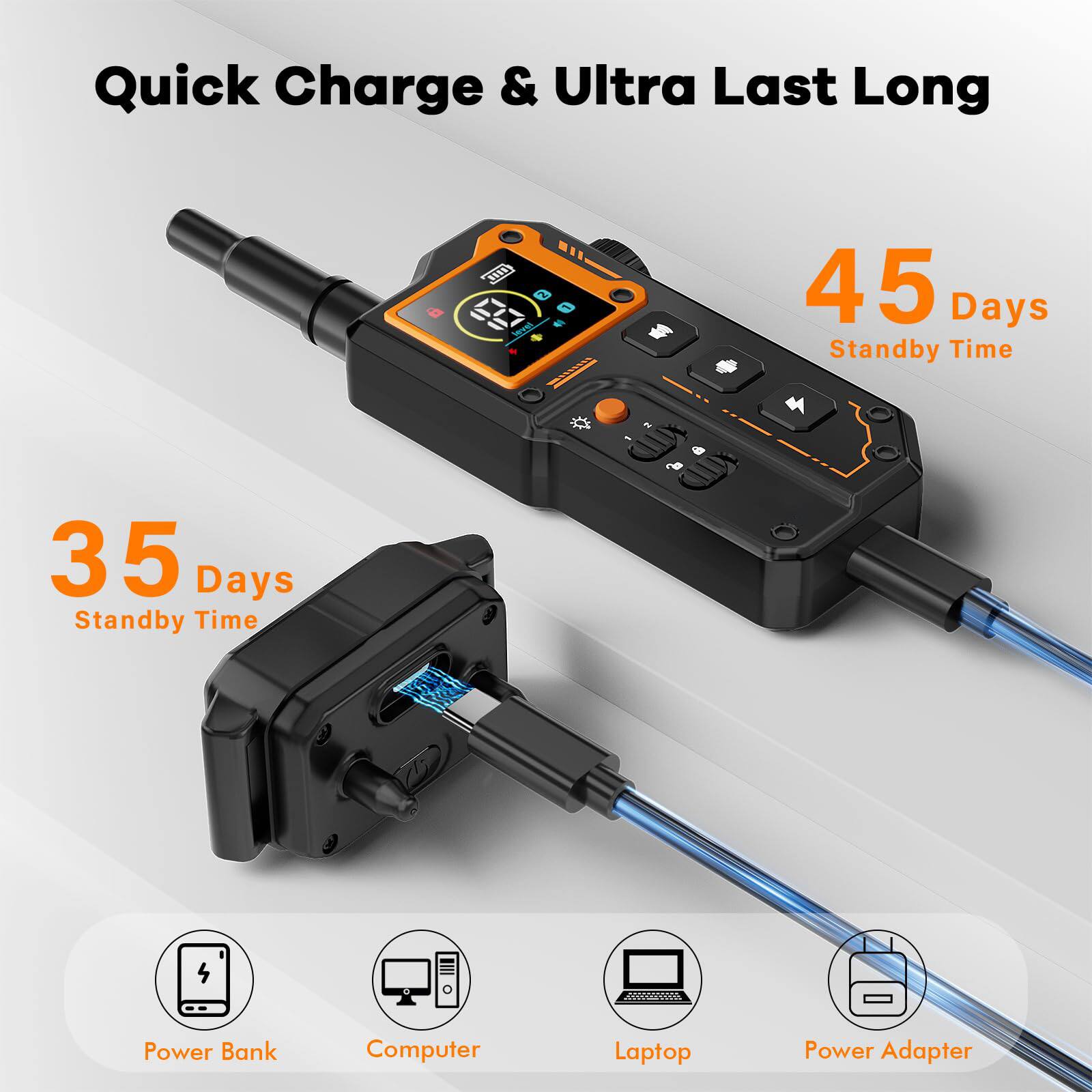 Quick Charge & Ultra Last Long

45 Days Standby Time

35 Days Standby Time

Power Bank
Computer
Laptop
Power Adapter