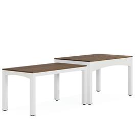 Kadyn - Dining Table, Living Room Table Extendable, Farmhouse Kitchen Table for 6-10 people, White - Brown
