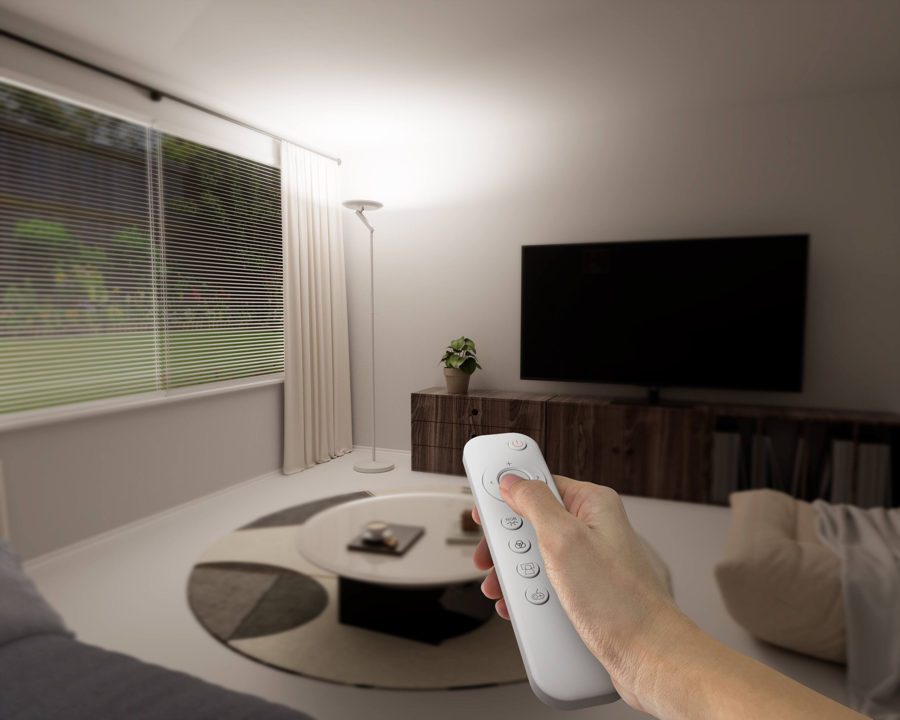 Alt View 7. Honeywell - F2 Sunturalux™ 40W RGB Torchiere Floor Lamp,3000LM,2700-5000K CCT+6 RGB Modes,Remote Control,Eye-Caring Reading Light - White.