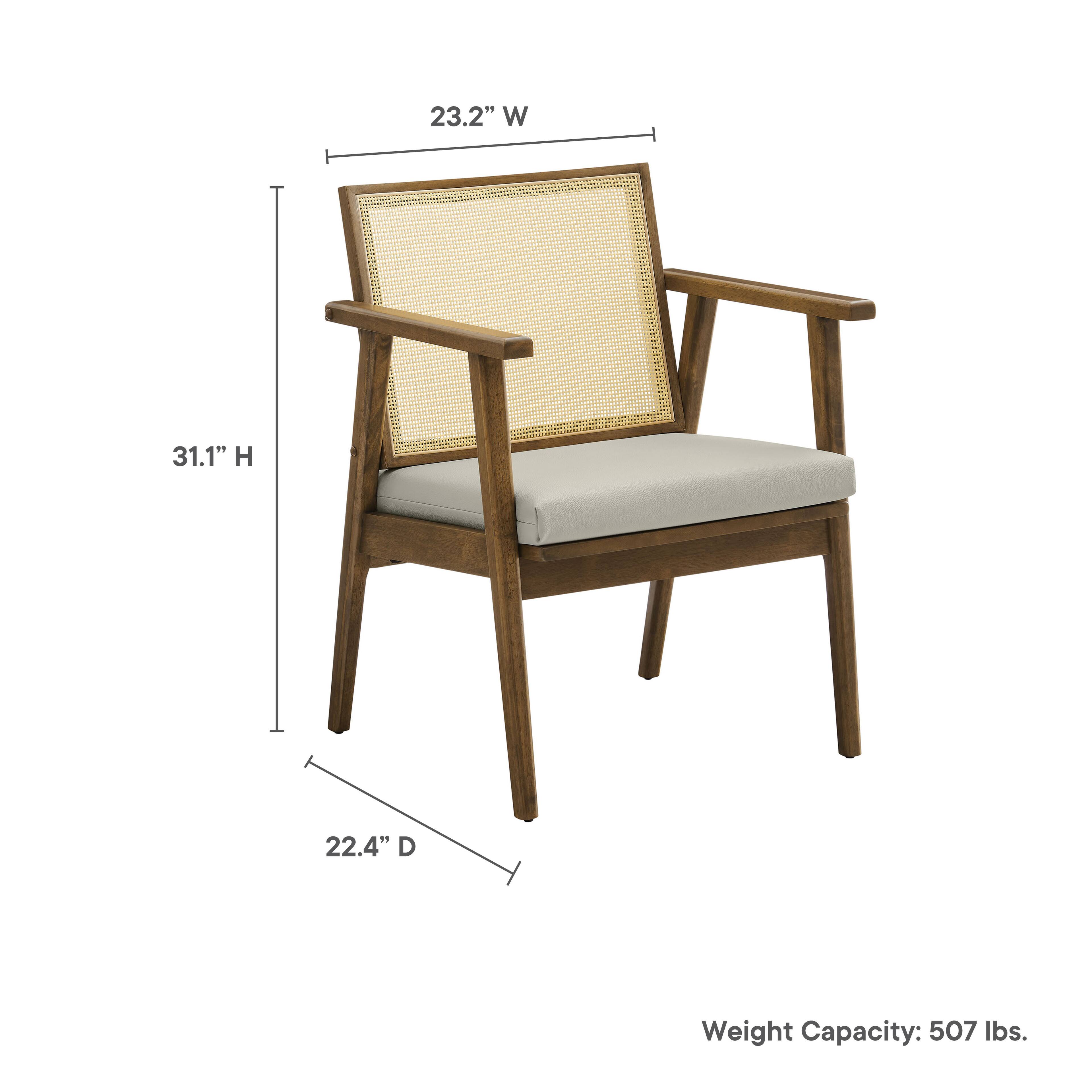 23.2" W  
31.1" H  
22.4" D  
Weight Capacity: 507 lbs.