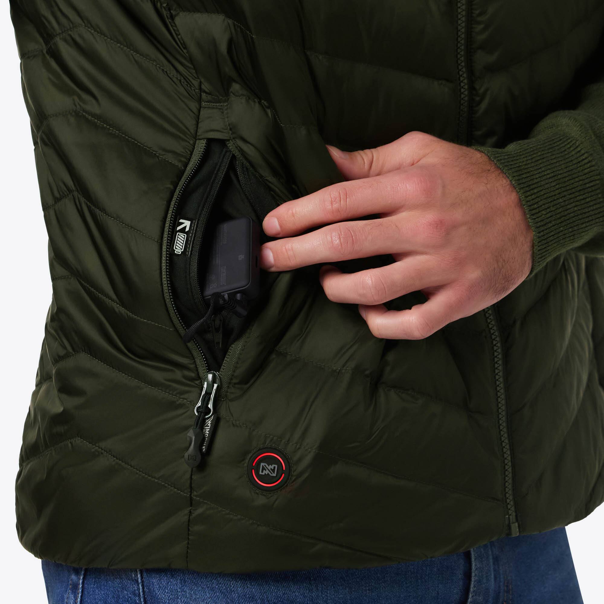 Back. Mobile Warming - Men's Backcountry Xtera Heated Vest - Forest Green.