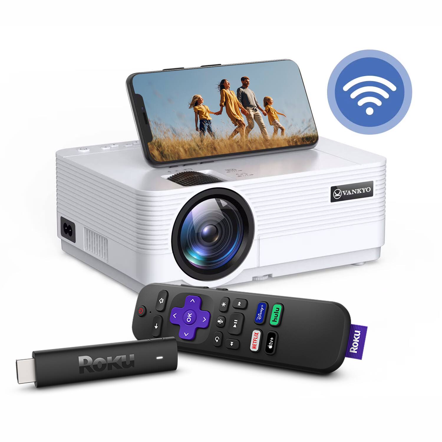 VANKYO 8 a S + Roku  
Ko V > * Q = A me hulu NETFLIX dtv+ Roku