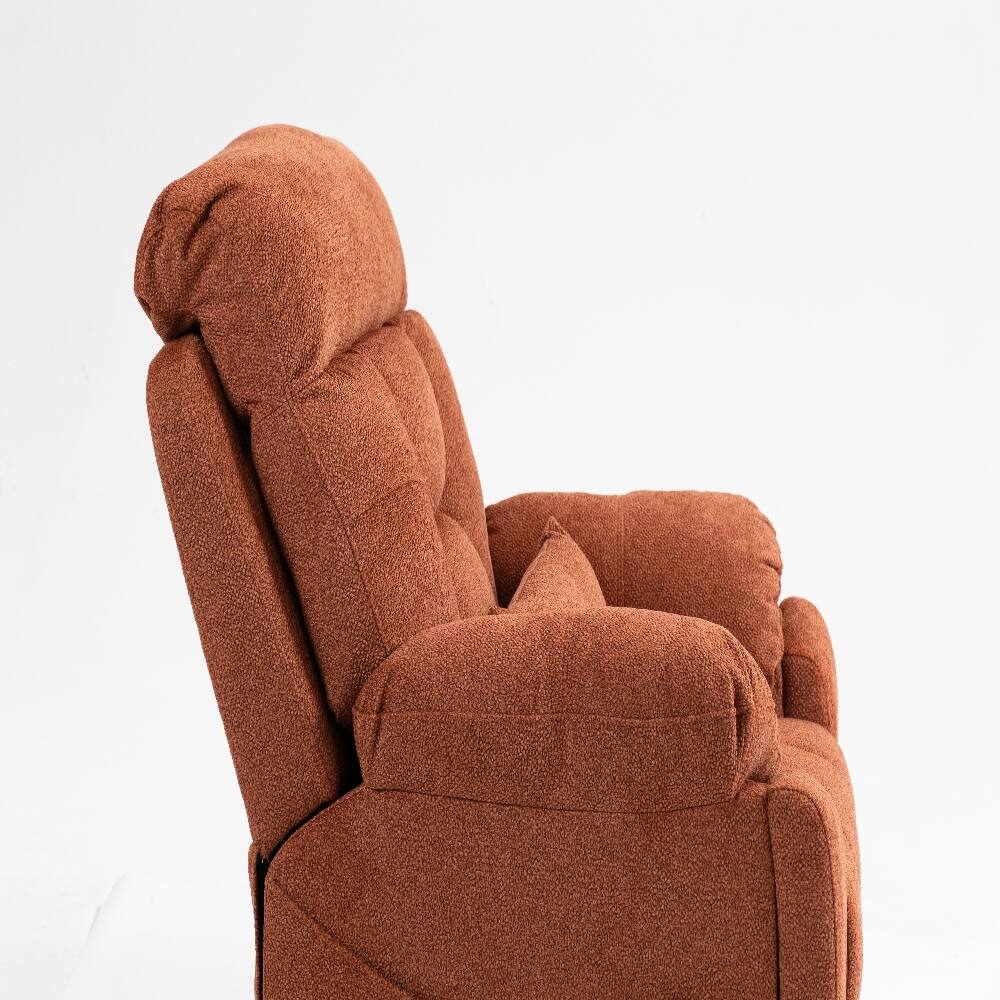 Alt View 1. Ropilly - Ropilly electric lift chair for elderly, 180 degree lay flat recliner, rose velvet massage chair with heat - Rose.