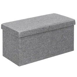 Kadyn - 30 Inch Folding Storage Ottoman with Lift Top-Light Folding Footstools,Multi-Functional Ottoman for Entryway - Gray