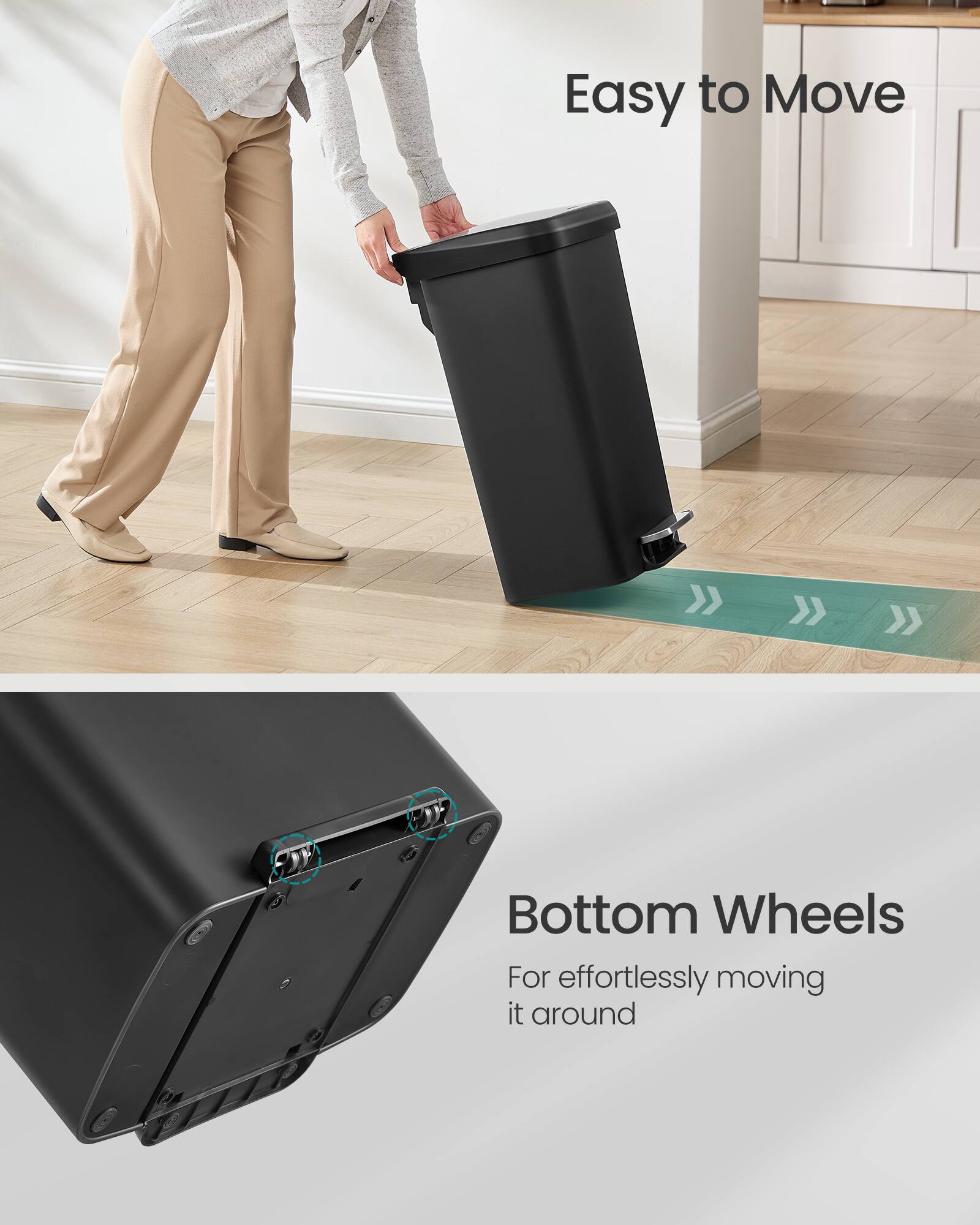 Easy to Move

Bottom Wheels

For effortlessly moving it around