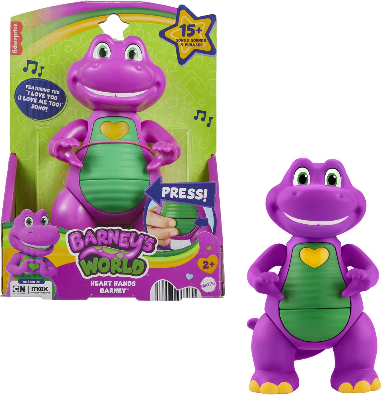 Fisher Price - Barney's World: Heart Hands Barney Musical Figure - COLLECTABLES - Multicolor