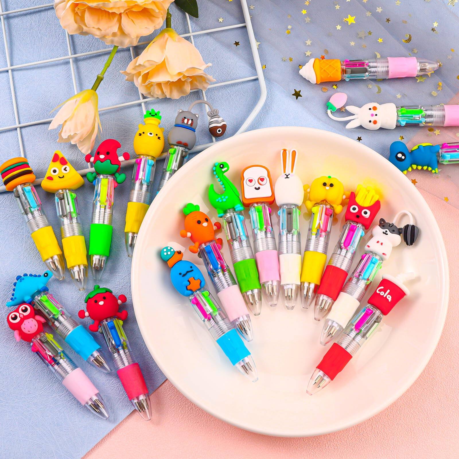 Alt View 5. Paradigms Interiors - Mini Multicolor Pens In One 4 in 1 Cute Bulk For Fun Ballpoint Birthdays And Children' Party Favors Gifts Teacher Sch....