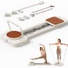 Front. FED Fitness - PF1 Pilates Reformer Machine with Extended Slide Rail,Full Body Core Training Equipment with Twisting Board - Beige/brown.