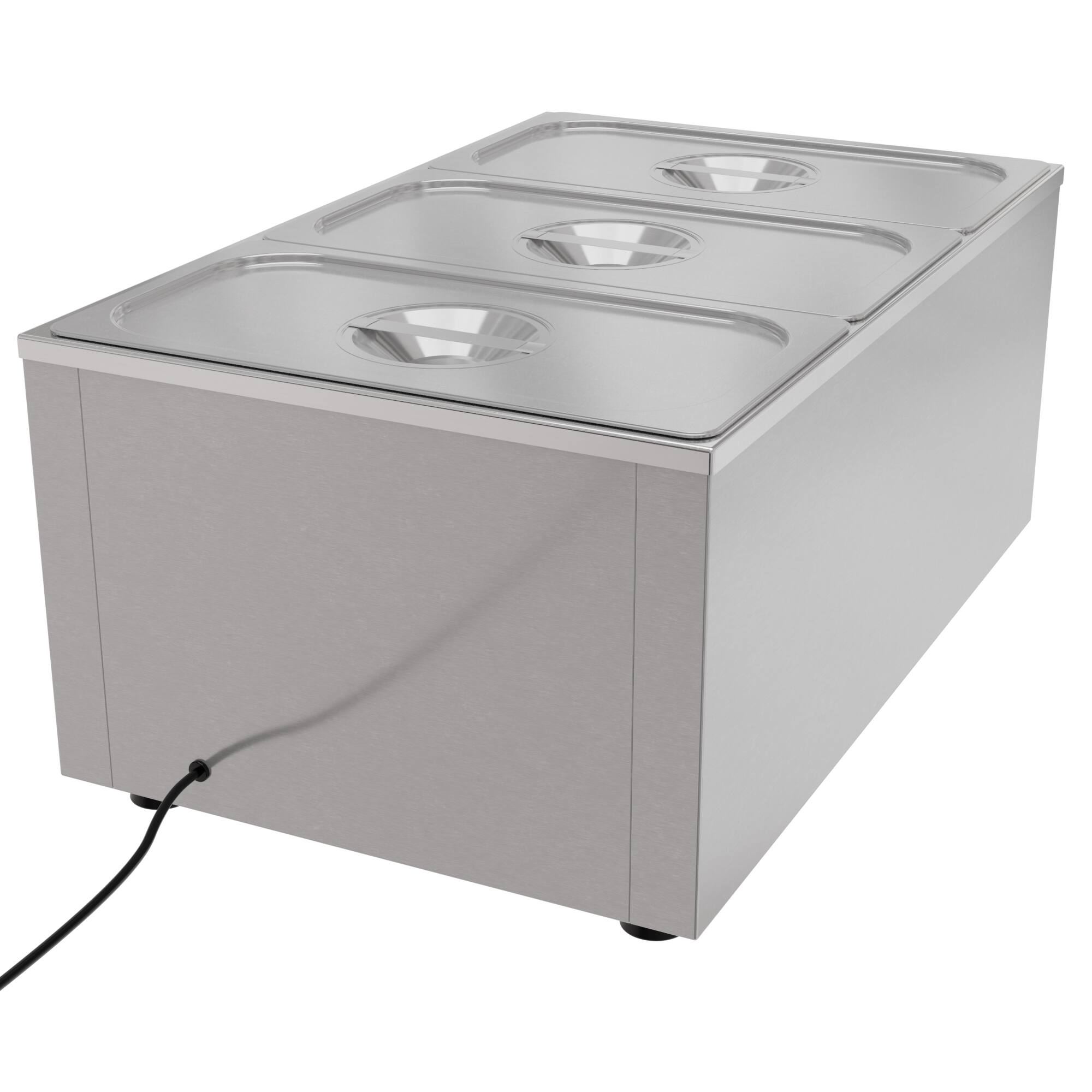 Angle. Koolmore - 6 Qt. Three-Section Electric Countertop Food Warmer With Faucet, CFW-3T. - Silver.