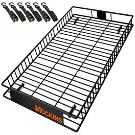 Mockins - 90 in. x 50 in. x 6 in. XXL Roof Rack Basket with Waterproof Ratchet Straps