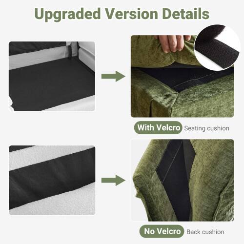 Upgraded Version Details

With Velcro Seating cushion

No Velcro Back cushion