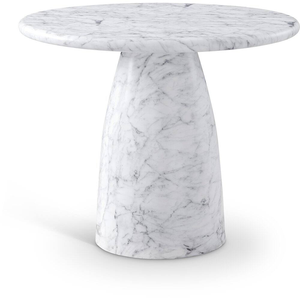 Meridian Furniture - Cosenza 36" Marble Finish Concrete Dining Table - White