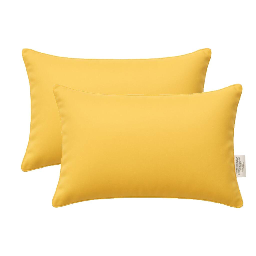 LuXeo - 2-Pack Indoor-Outdoor Throw Pillow / Size:14" x 20" - Yellow