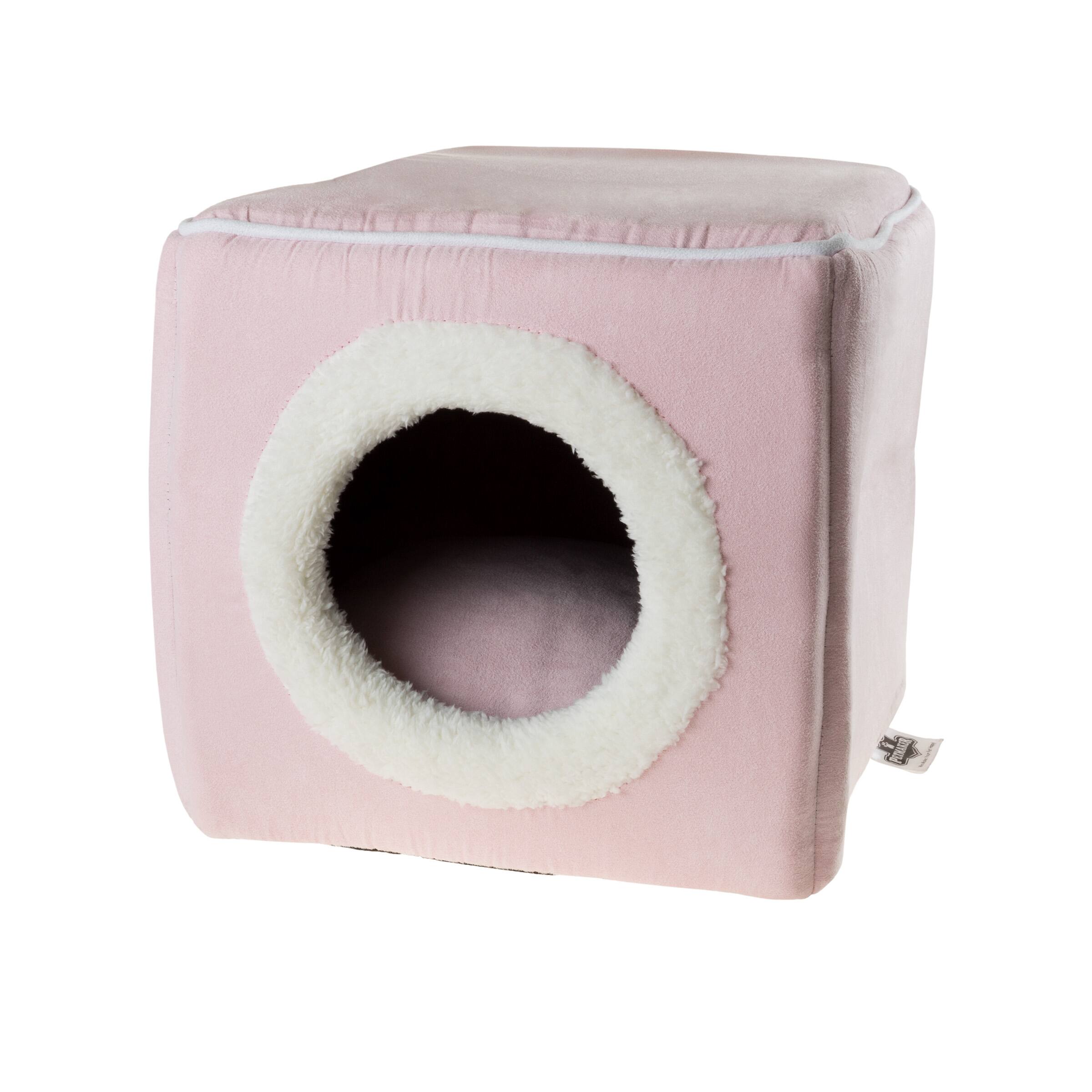 Alt View 3. PetMaker - Cat House Indoor Bed with Removable Foam Cushion Cat Cave for Puppies, Rabbits, Guinea Pigs, and Other Small Animals - Pink.