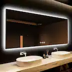 Front. LOVMOR - Lovmor 36x55 Inch LED Bathroom Mirror with Anti Fog Dimmable Lights 3 Color Temperature Memory Function ETL Certified - slive.