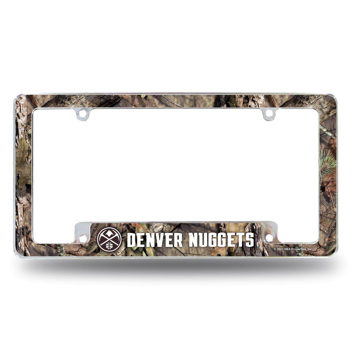 Denver Basketball Nuggets Chrome Metal License Plate Frame Camouflaged Camo Design