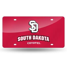 Rico Industries - South Dakota Coyotes Red Mirrored Laser Cut License Plate Laser Tag - Multi