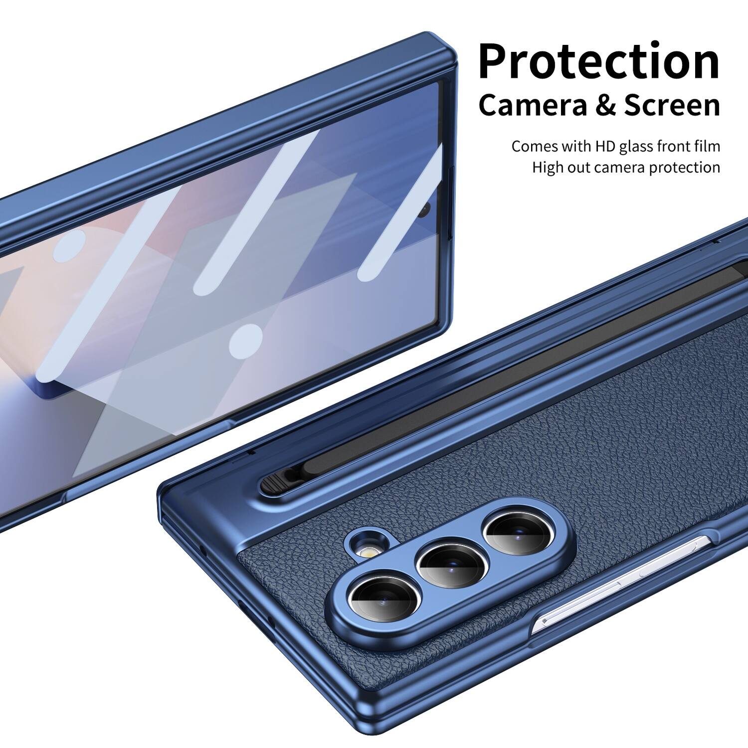 Protection Camera & Screen  
Comes with HD glass front film  
High out camera protection