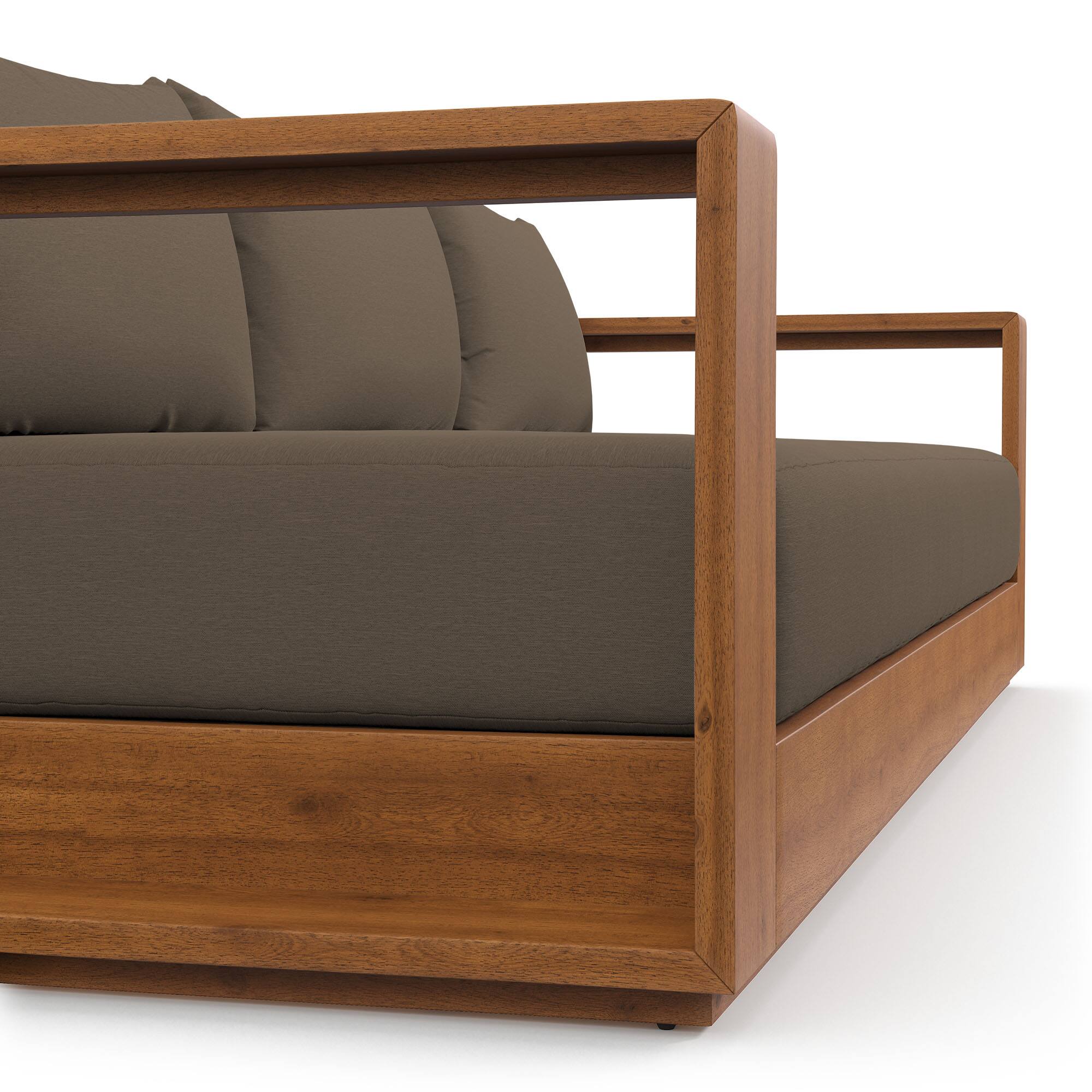 Alt View 4. Modway - Tahoe Outdoor Patio Acacia Wood Sofa by Modway - Natural Cocoa.
