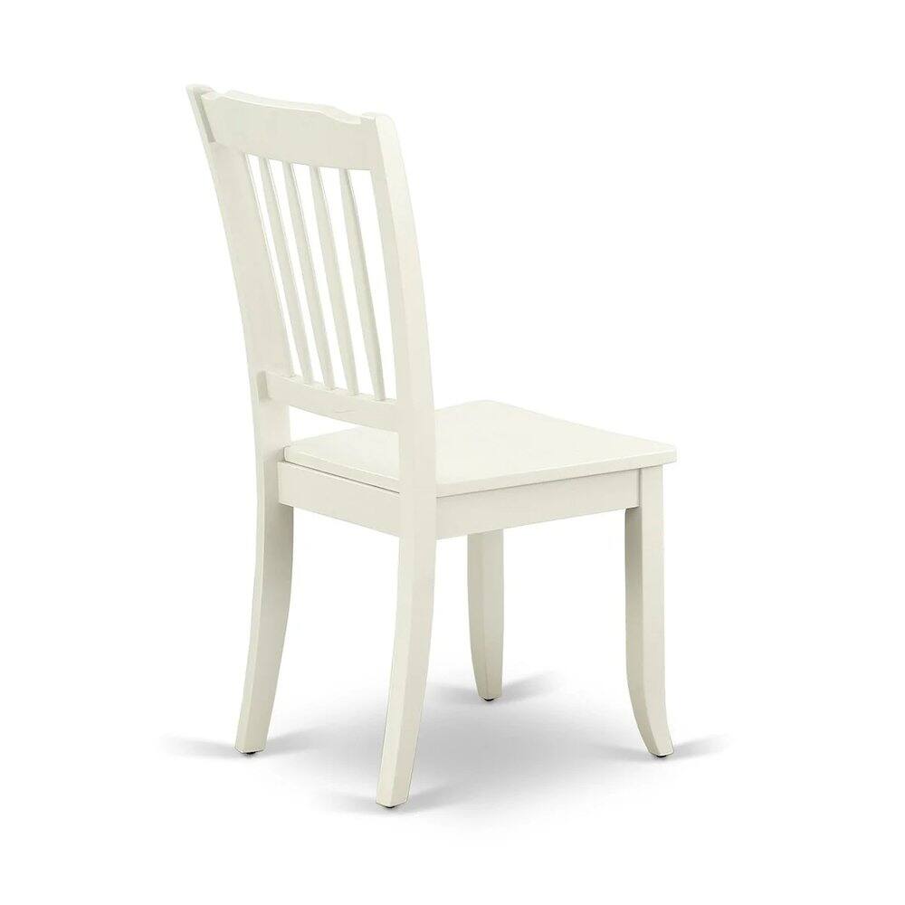 Angle. East West Furniture - Dining Chair Linen White - Brown.