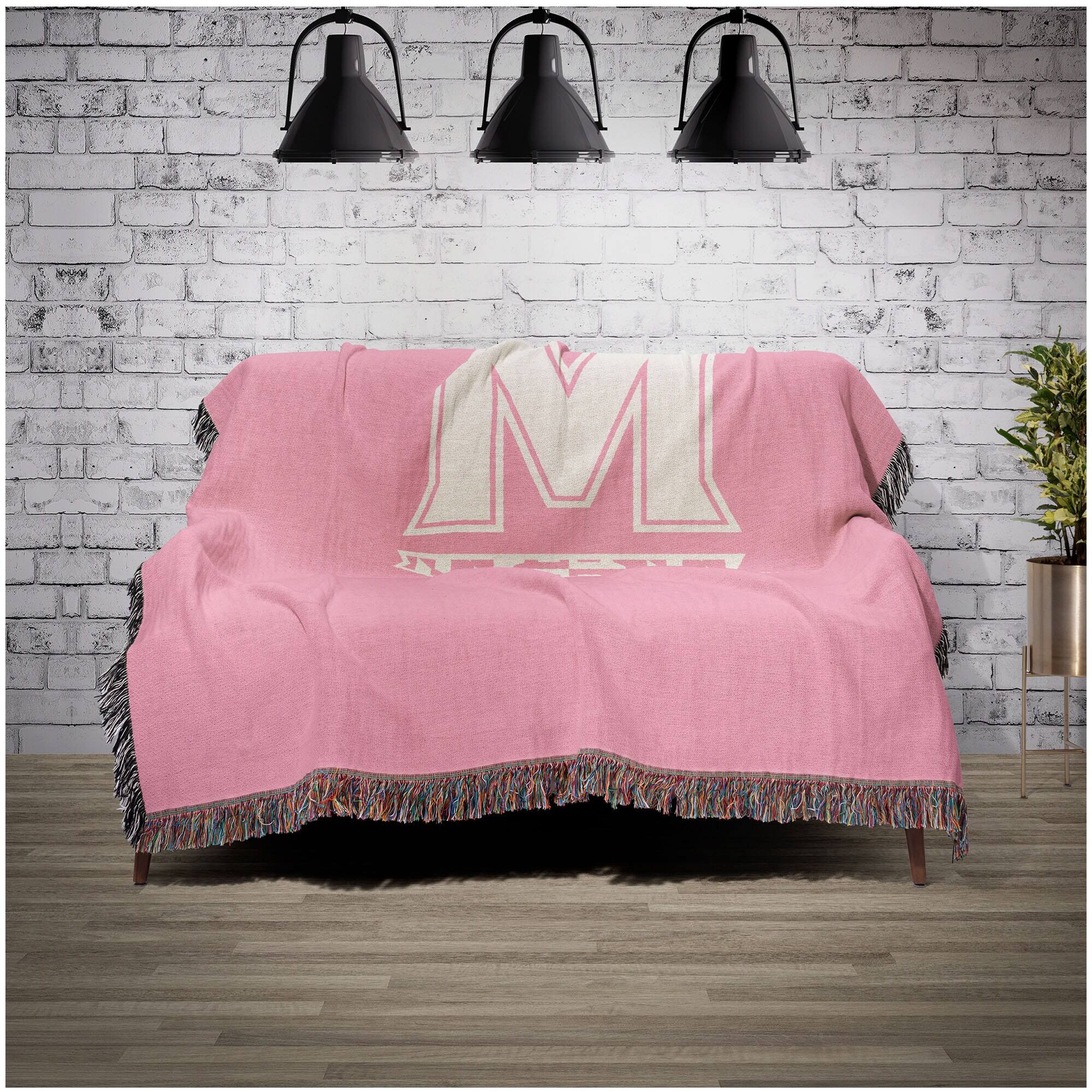Alt View 1. Chad & Jake - Maryland Terrapins Woven Blanket - Pink.