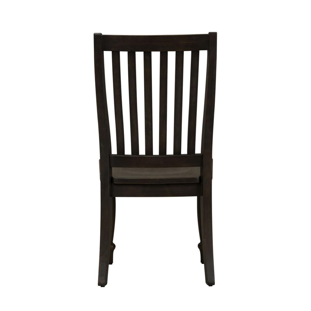 Front. Liberty Furniture Industries - Harvest Home Slat Back Side Chair (RTA) in Chalkboard - Black.