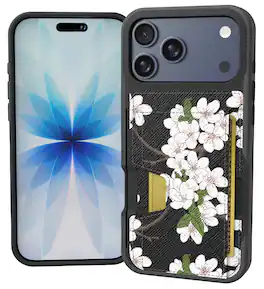Smartish - iPhone 18 Pro Max/17 Pro Max Wallet Case - Wallet Slayer Vol 2 - Card Holder w/ Card Kickstand - Cherry Blossom - Very Cherry Blossom
