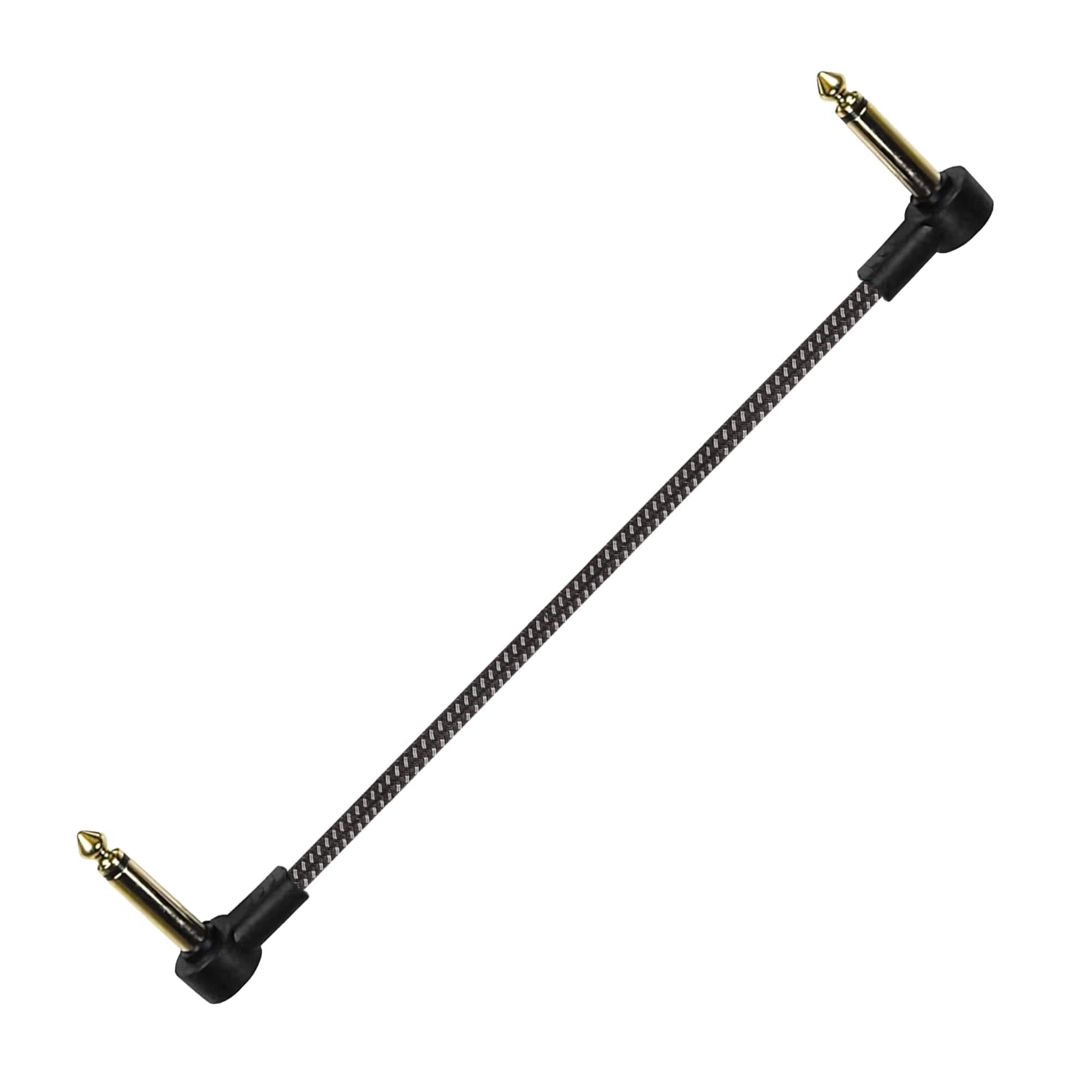 HQRP - 6-Inch Right-Angle 1/4-Inch TS Instrument Patch Cable for Guitar, Bass, Pedal, Amp - Black