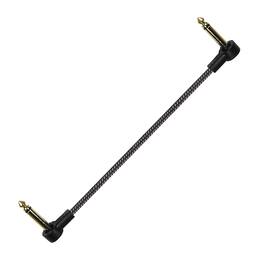 HQRP - 6-Inch Right-Angle 1/4-Inch TS Instrument Patch Cable for Guitar, Bass, Pedal, Amp - Black