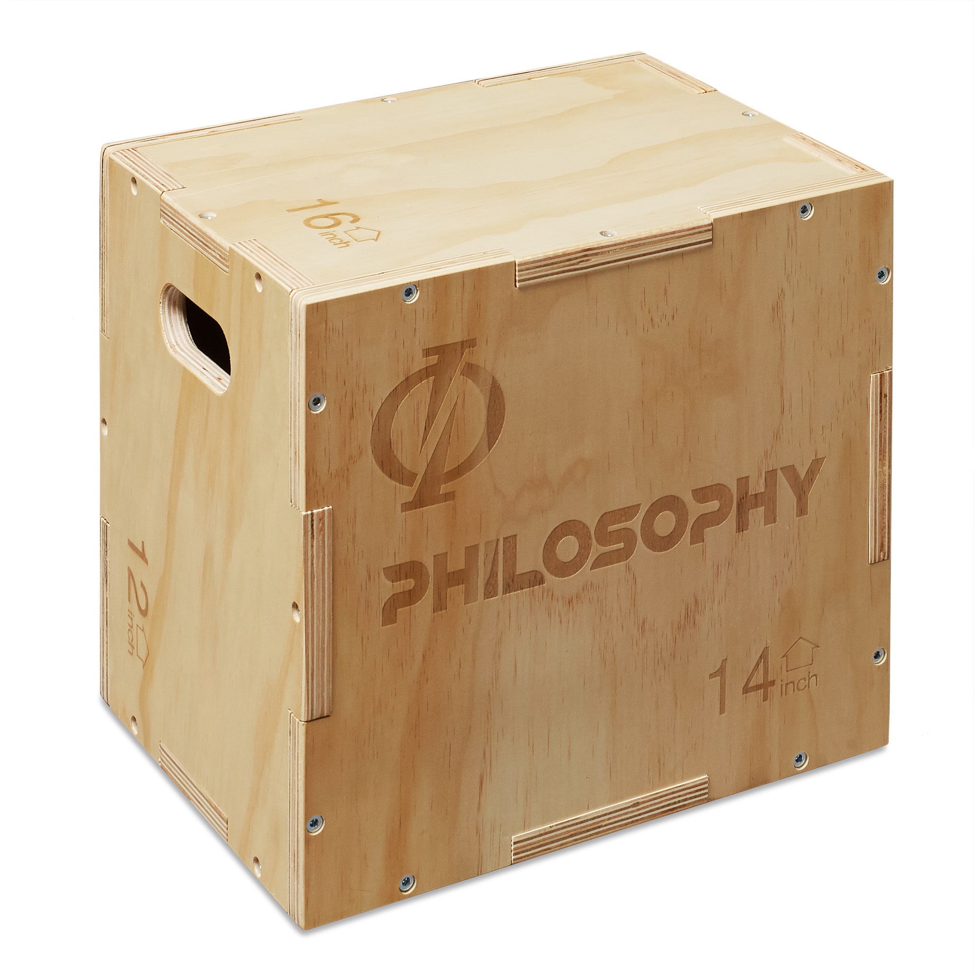 Philosophy Gym - 3 in 1 Wood Plyometric Box for Training and Conditioning - Natural