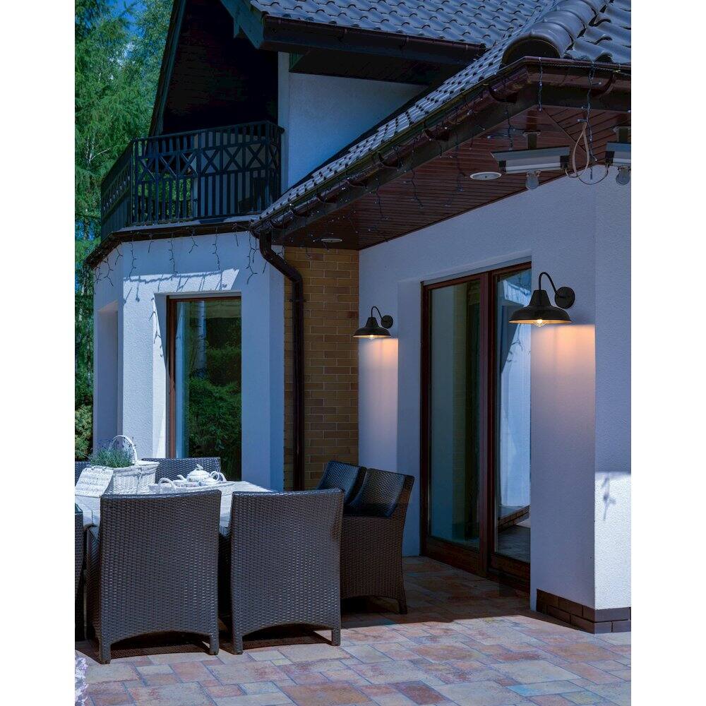 Alt View 4. Elegant Lighting - Tinsley 15 inch Outdoor Wall sconce in Black - Black And Clear.