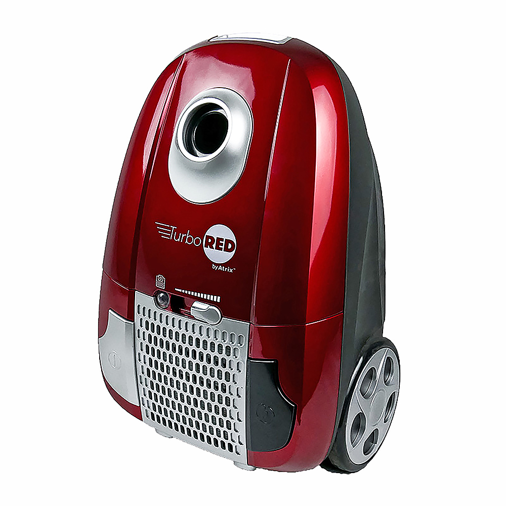 Left View: Atrix - HEPA Canister Vacuum - Red