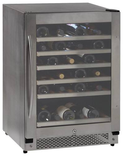 Front Standard. Avanti - 51-Bottle Wine Cooler - Black/Platinum.