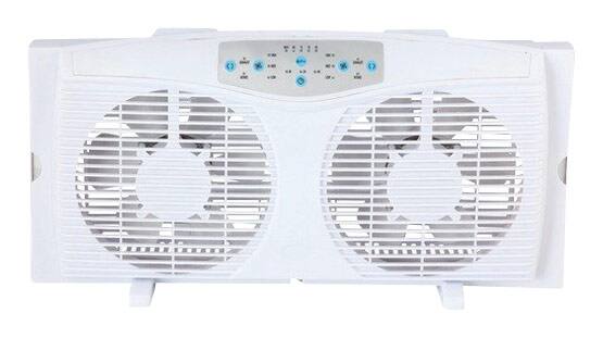 Optimus - 8" Electrically Reversible Twin Window Fan - White