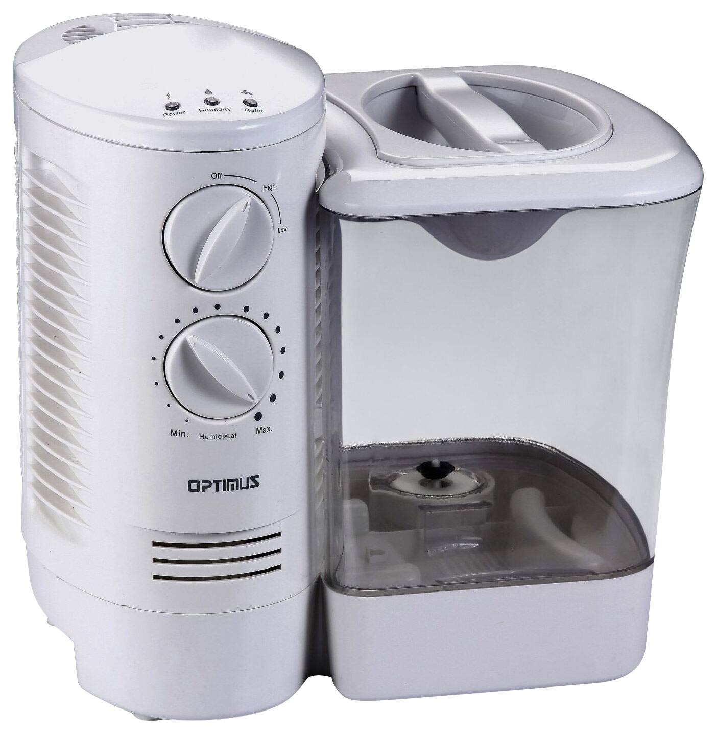 Front. Optimus - 1.5-Gal. Warm Mist Humidifier - White.