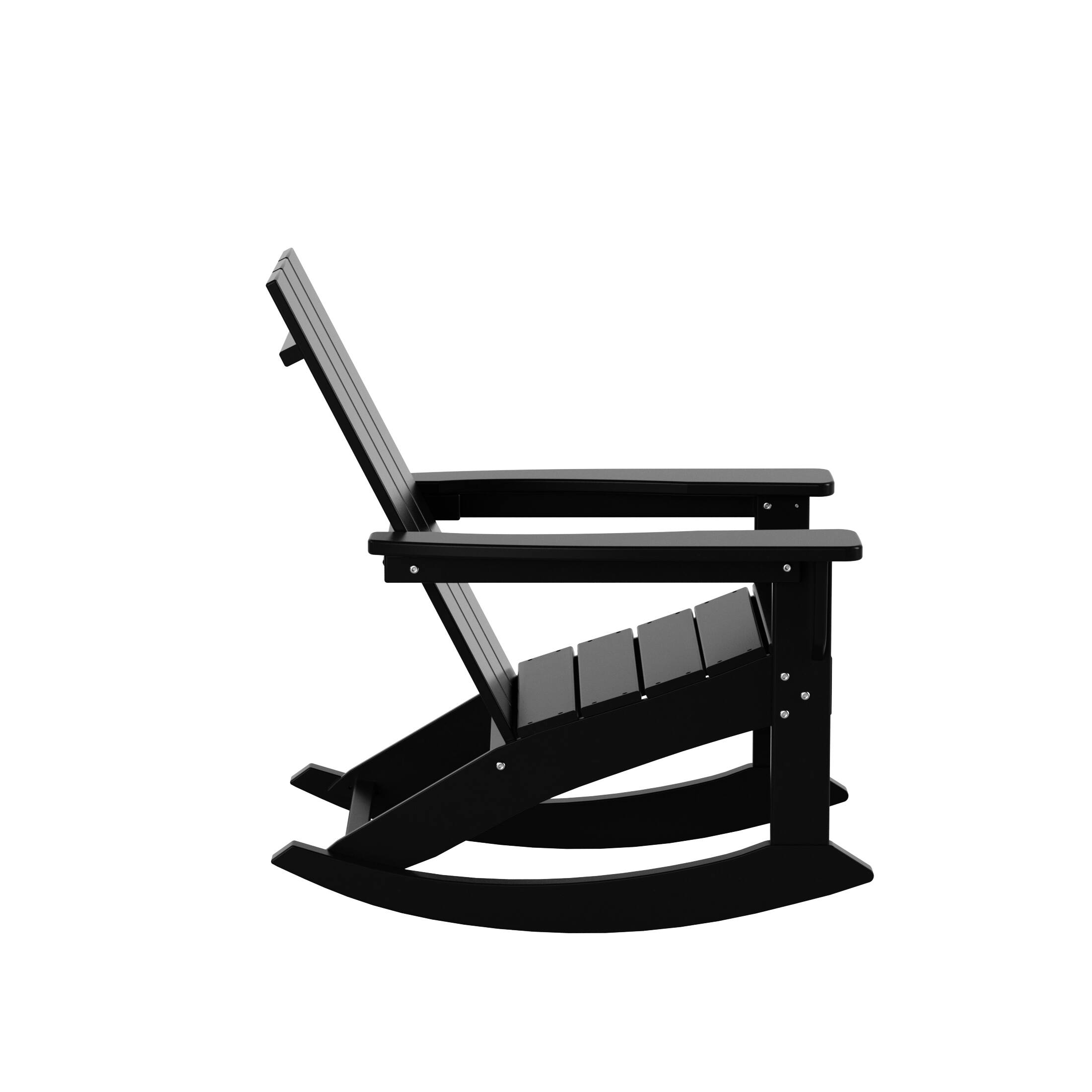 Back. WestinTrends - WestinTrends Ashore Outdoor Patio Modern Adirondack Rocking Chair - Black.