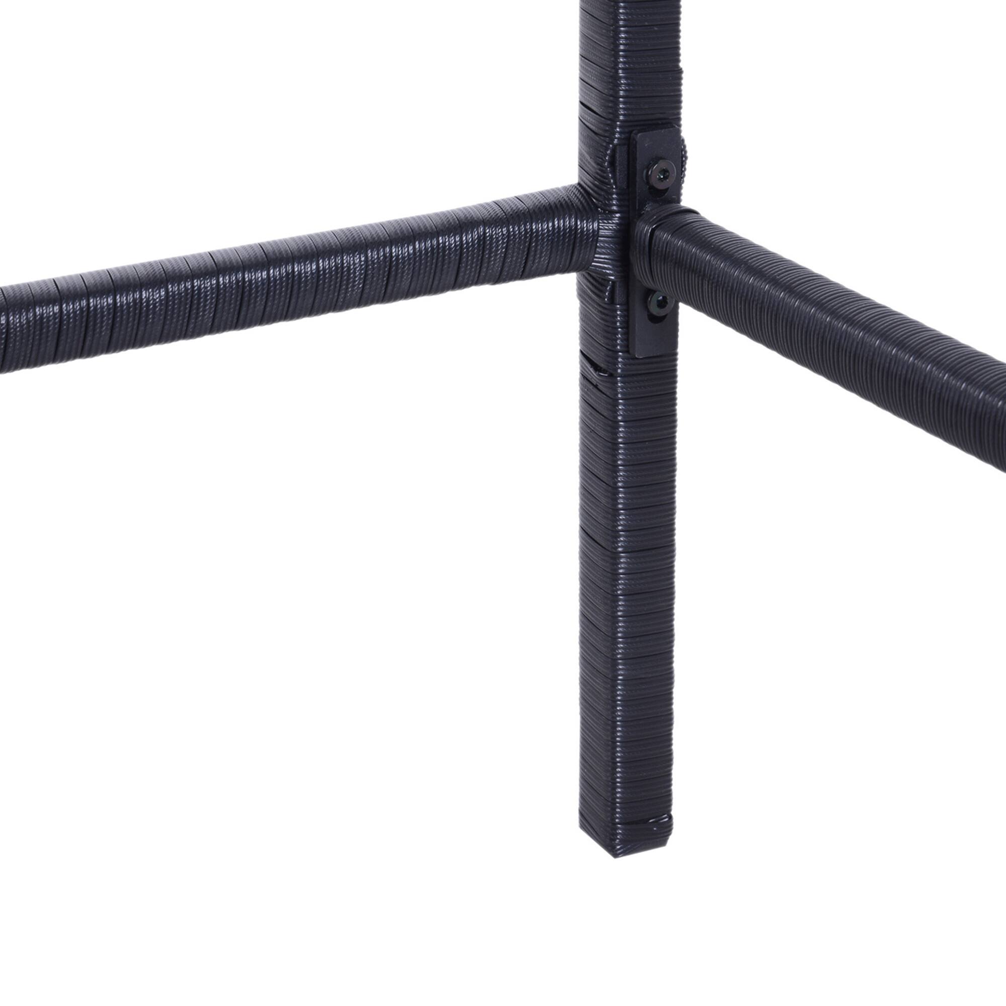 Alt View 4. Outsunny - Outsunny 3pcs Rattan Bar Set with Glass Top Table, 2 Bar Stools for Outdoor - Black.