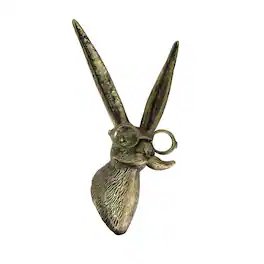 Things2Die4 - Hare Head Wall Hanging – Whimsical Decor with Glasses & Mustache - Gold