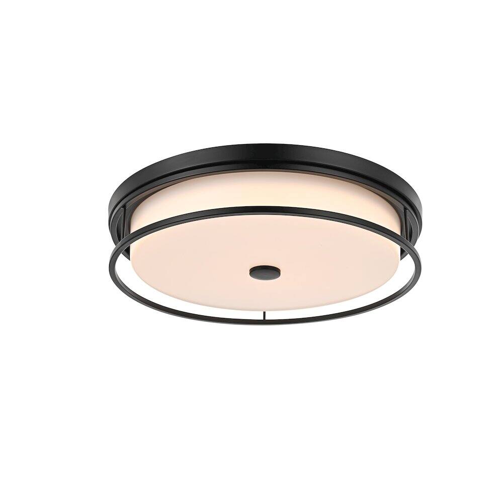 Back. Living District - Kolson 20 Inch Led Flush Mount Ceiling Light In Black - Black.