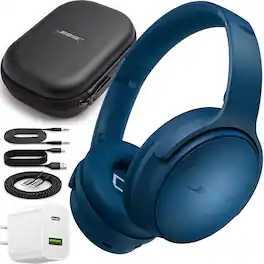Bundle - Bose - QuietComfort Wireless Over-Ear Bluetooth Headphones Power - Twilight Blue