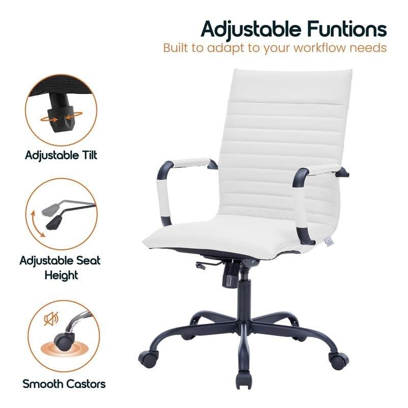 Adjustable Functions  
Built to adapt to your workflow needs  

- Adjustable Tilt  
- Adjustable Seat Height  
- Smooth Castors