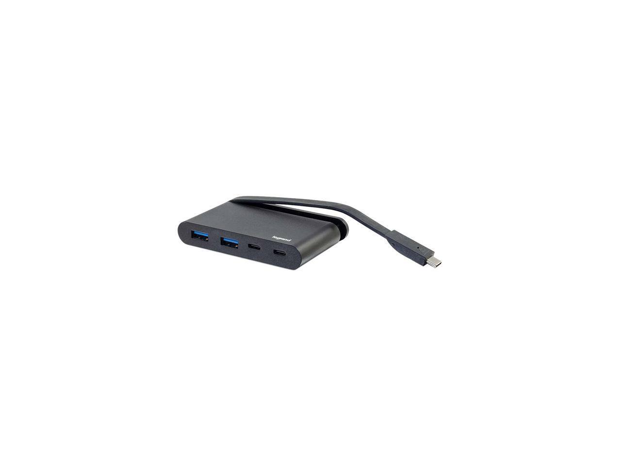 Alt View 2. Cables to Go - C2G 26914 USB-C Hub with USB-A, USB-C and Power Delivery, Black - Black.